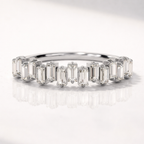 Gold Zig Zag Baguette Diamond Wedding Band With Contemporary Look
