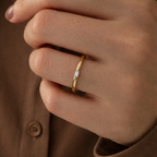 Minimal Baguette Cut Diamond Or Moissanite Gold Wedding Ring
