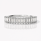 Lab Grown Diamond Baguette Cut Wedding Band Half Eternity
