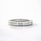 Baguette Cut Bezel Diamond Wedding Band In Two Tone Gold
