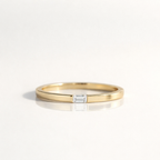Dainty Baguette Diamond Wedding Band In Yellow Gold Stackable

