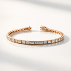 Baguette tennis bracelet with diamond stones
