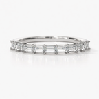 Horizontal Baguette Moissanite Half Eternity Wedding Band

