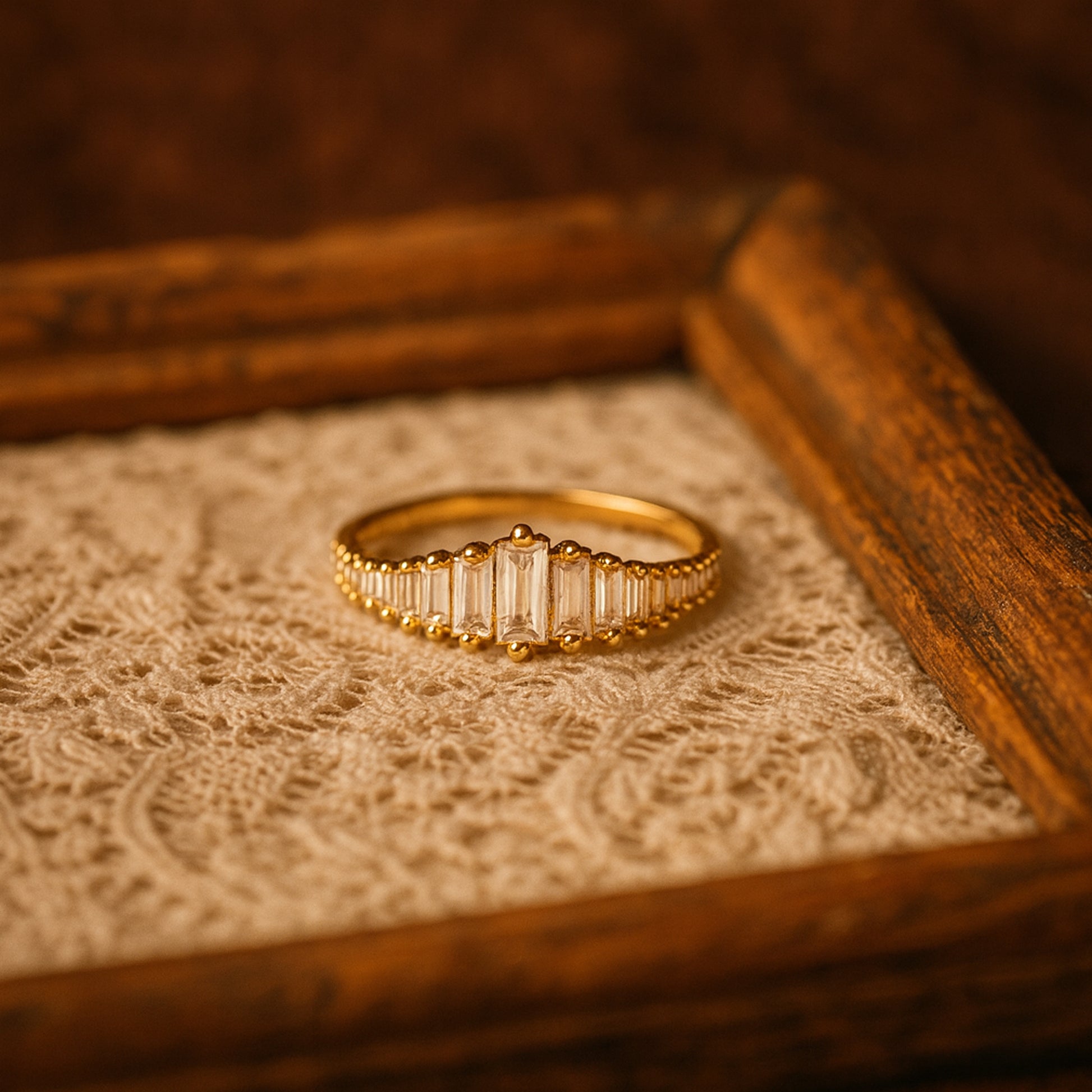  Vintage Chevron Moissanite Yellow Gold Delicate Diamond Stacking Bridal Band Anniversary Ring Gift for Her
