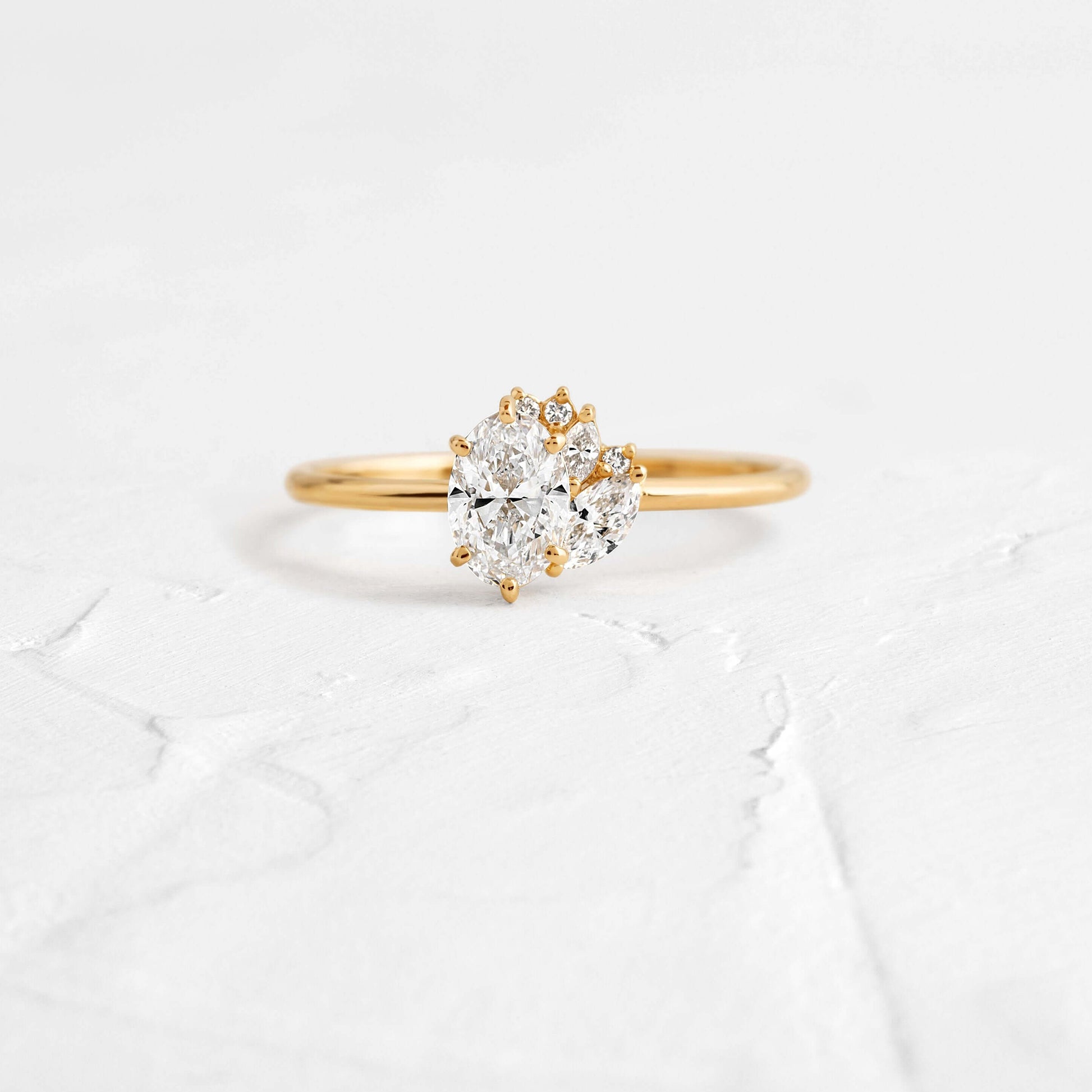Oval Cut Moissanite Ring, 1.50 ct Cluster Halo Gold Engagement Fine Jewelry With Elegance