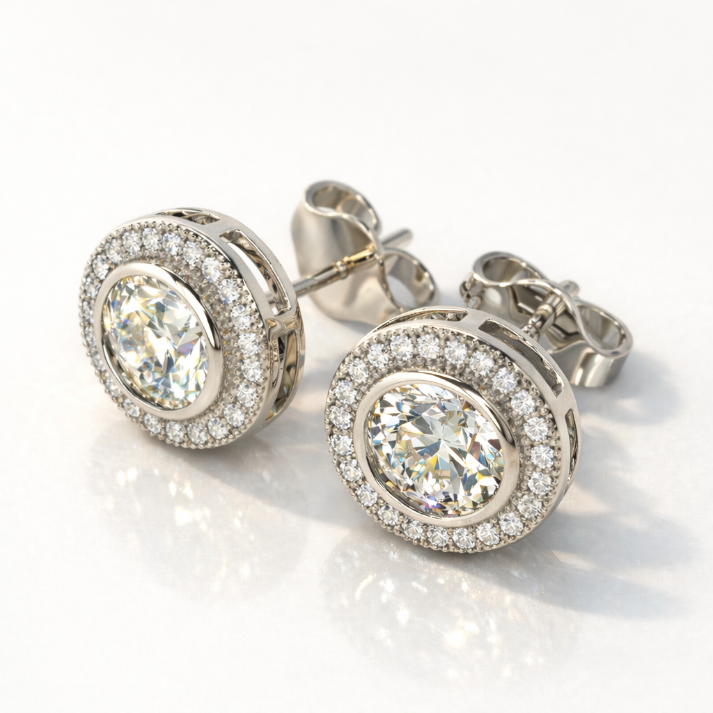 2 Ct Round Diamond Stud Earrings
