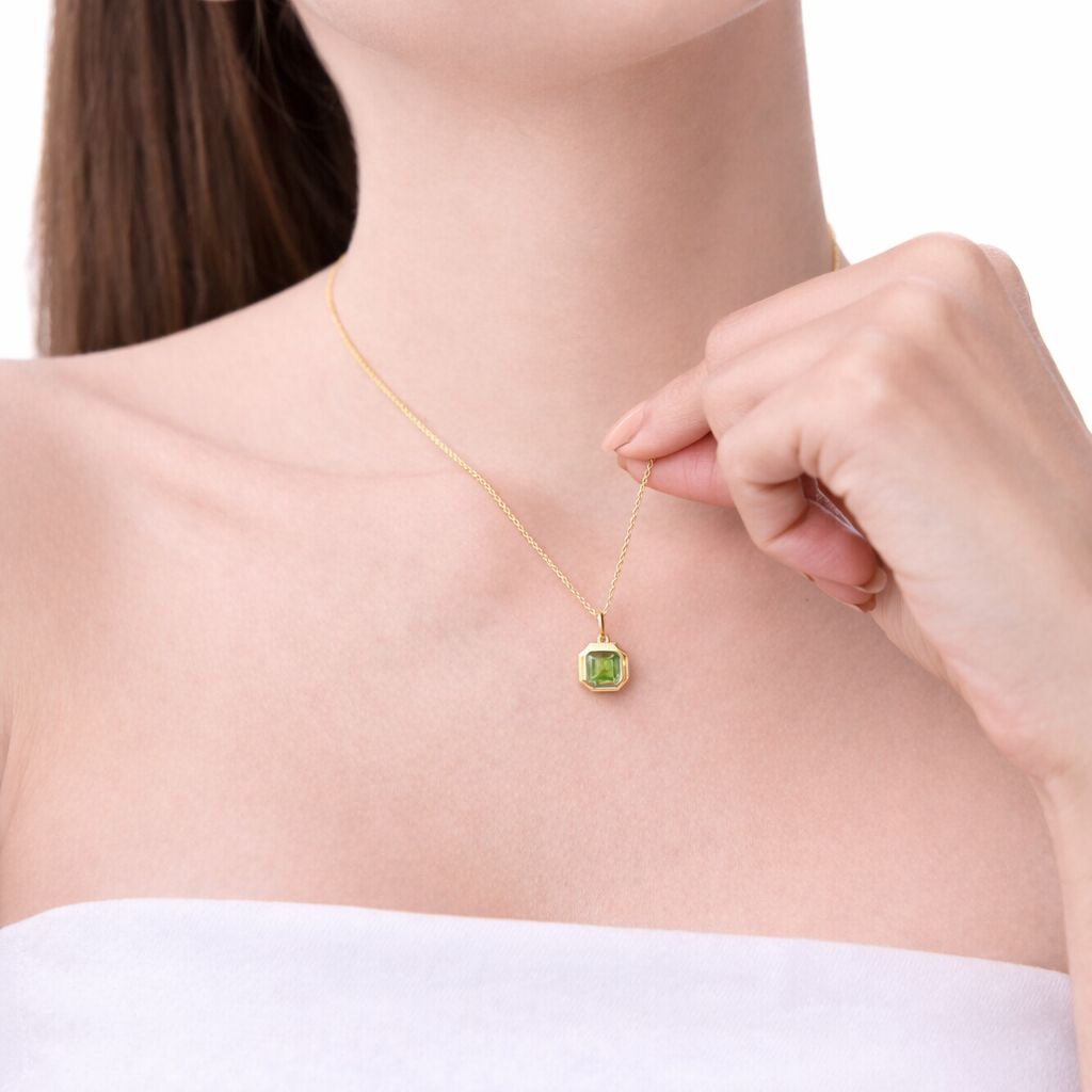 Peridot Pendant Bezel Set Pendant Solitaire Pendants
