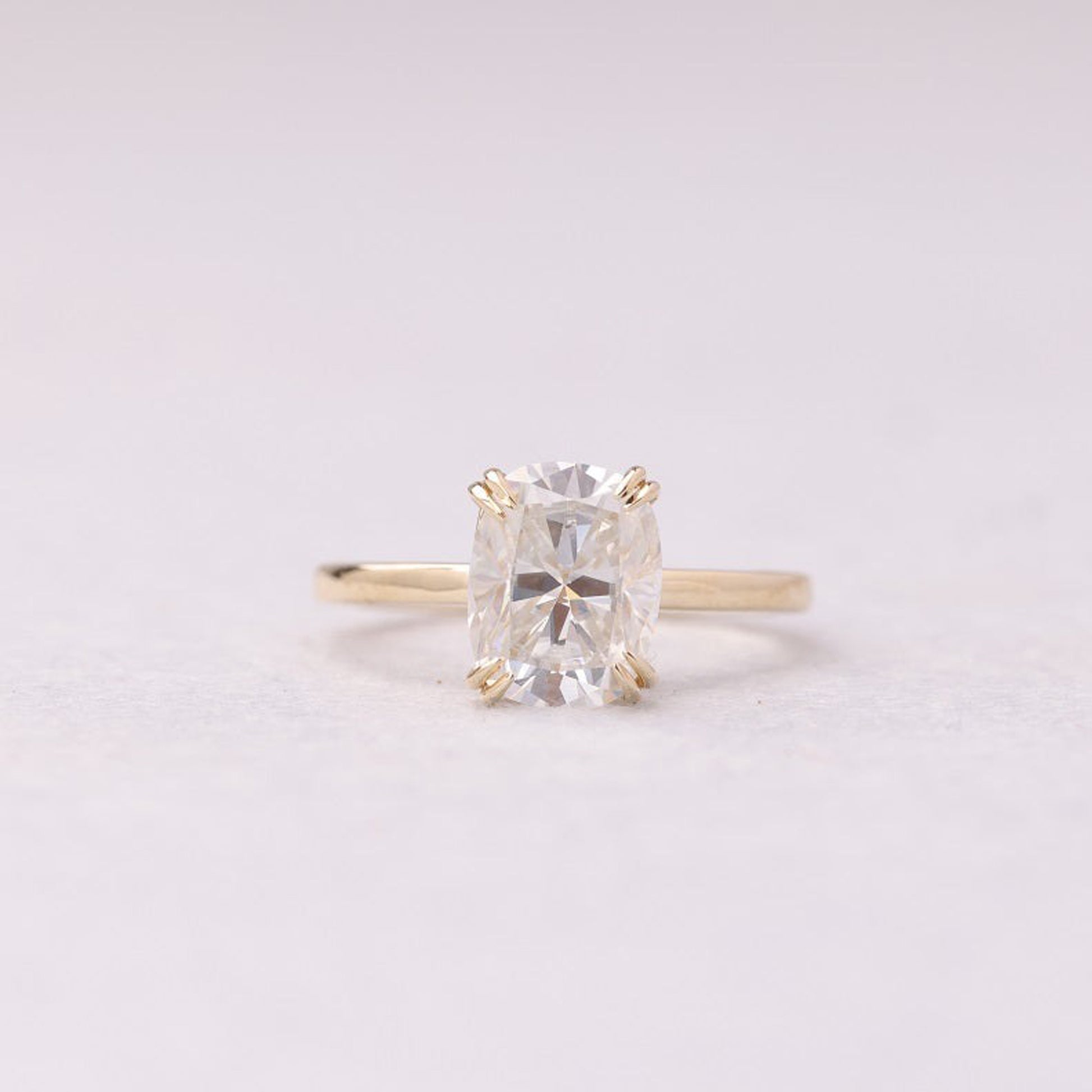 September Birthstone Engagement Ring, Cushion Moissanite 14K Gold Solitaire Fine Jewelry With Timeless Appeal
