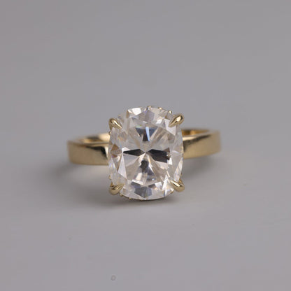 Halo Cushion Moissanite Ring, Women's Gold Engagement Fine Jewelry With Luxurious Design