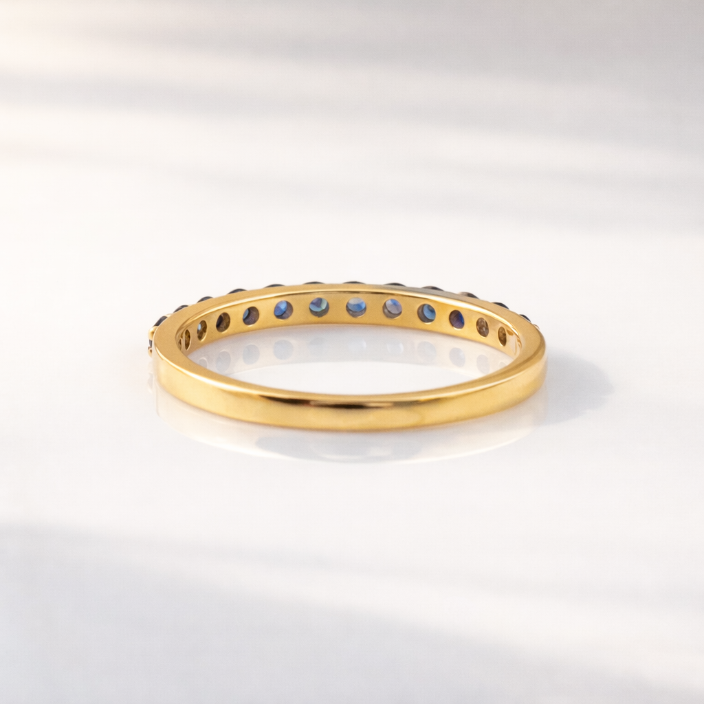 Yellow Gold Wedding Band Stackable Wedding Band Moissanite Band Diiro.
