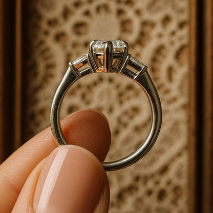 Women's April Birthstone Marquise Ring, Moissanite Wedding Jewelry With Classic Prong Setting And Sparkle