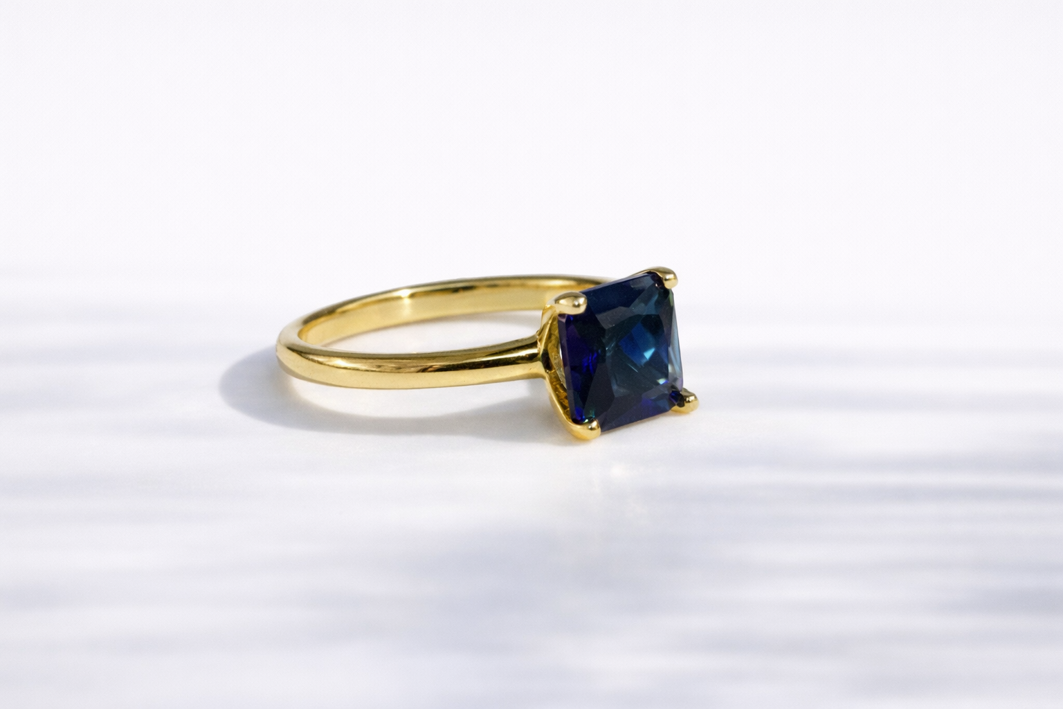 Princess Cut Engagement Ring Moissanite Solitaire Ring Diiro Ring.
