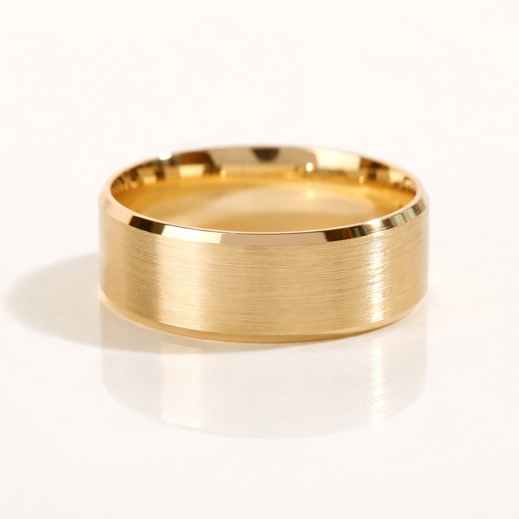 Beveled Edge Mens Wedding Band Men's Gold Wedding Band Diiro Men's Wedding Band.
