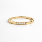 Minimal Round Cut Diamond Wedding Band In Yellow Gold
