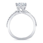 Diiro Princess Cut Engagement Ring With Twisted Band In White Gold