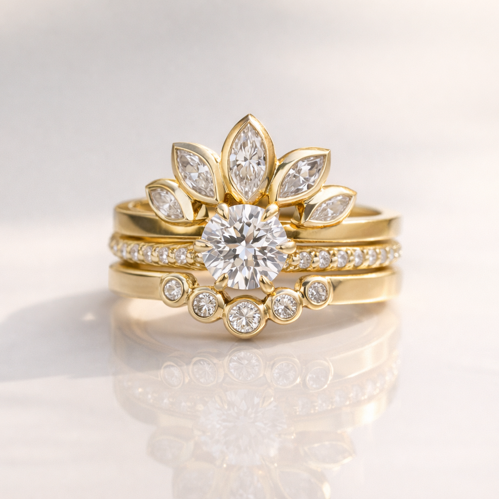 Crown Wedding Band Contour Wedding Band Perfect For Stacking Ring
