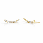 Ear Crawler Earrings In Rose Gold With Sparkling Diamonds
