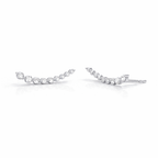 Diamond Ear Crawler Earrings In Yellow Gold With Round Cut Stones
