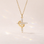 Cross And Crown Pendant With Diamond Cross Pendant In Round Prong Setting By Diiro Pendants
