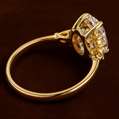 Engagement Ring With Pear Moissanite, Women's Yellow Gold Proposal Jewelry For Brides And Special Moments