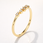 Yellow gold cluster diamond wedding band for women

