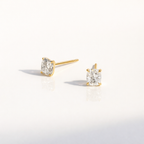 Cushion Cut Earrings In Diamond Or Moissanite Solitaire Style

