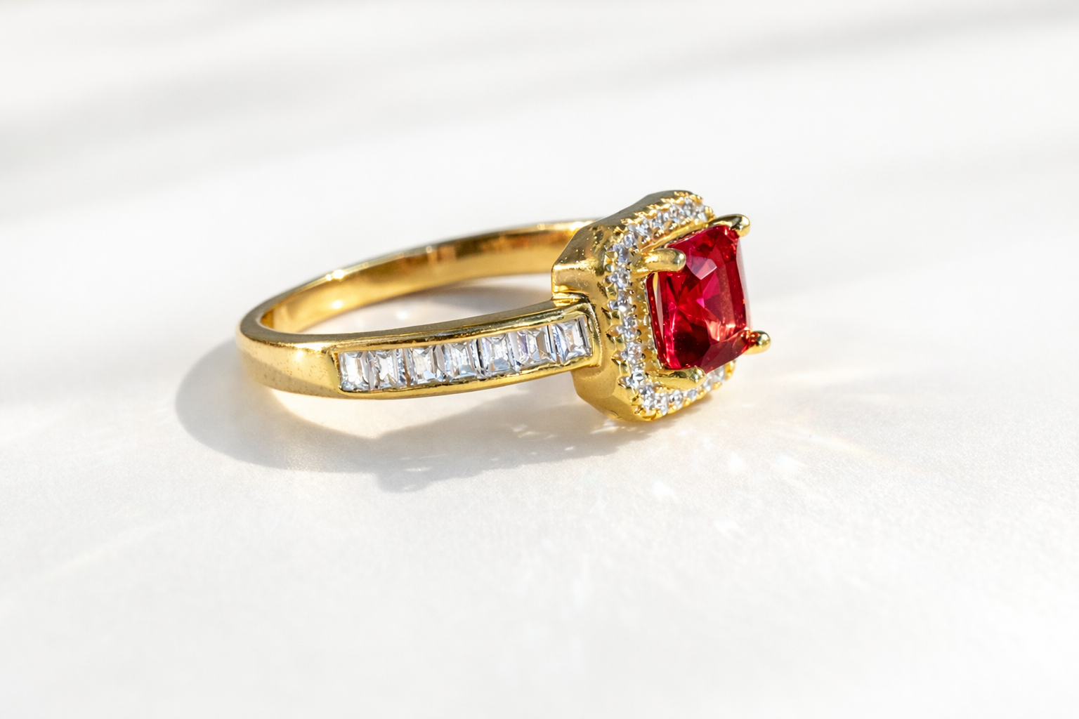 Halo Diamond Ring July Birthstone Ring Moissanite And Diamond Diiro.
