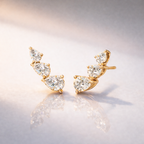Moissanite Pear Shaped Diamond Stud Earrings In White Gold
