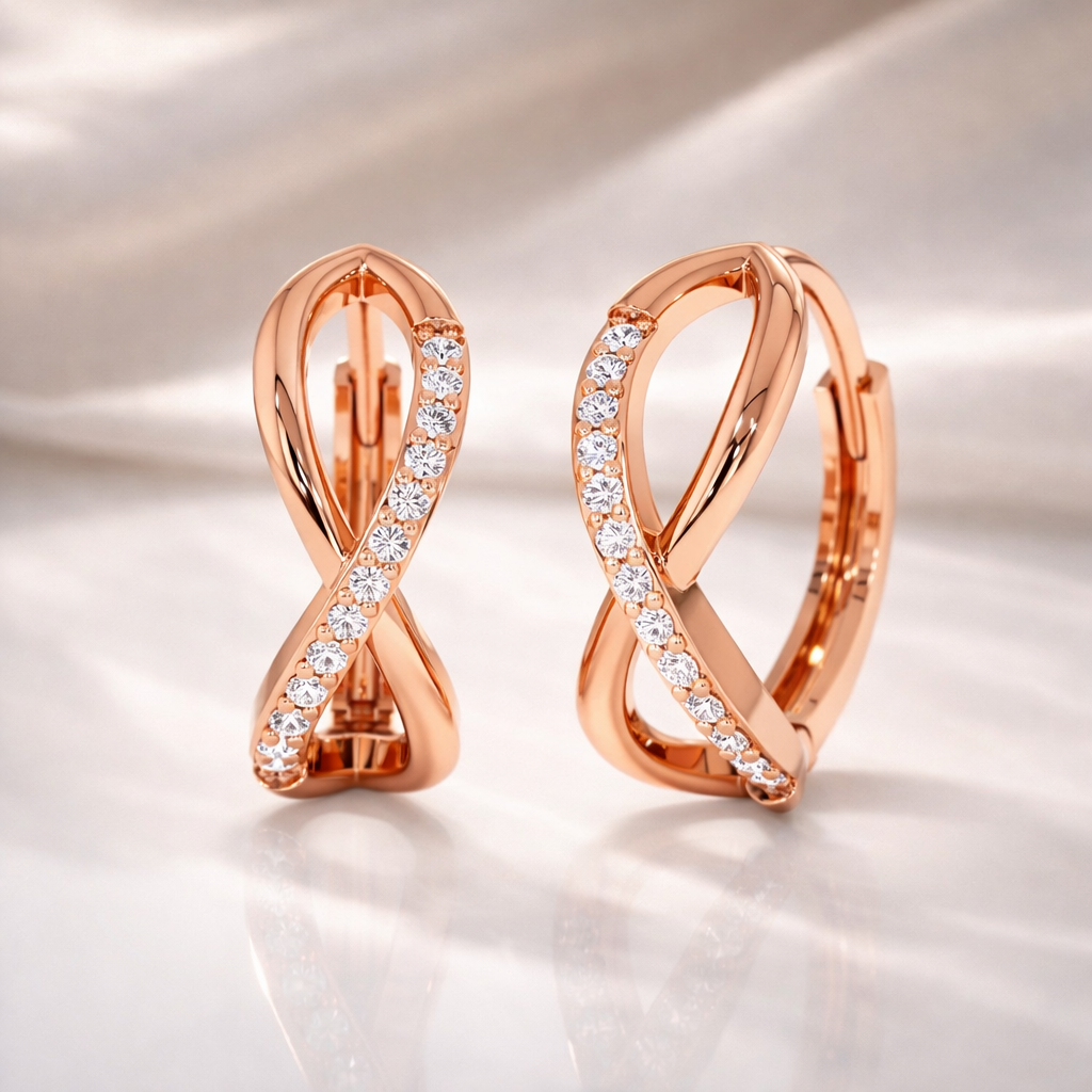 Lab Grown Diamond Earrings Infinity Hoop Earrings
