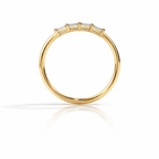 Elegant 4 Diamond Minimalist Baguette Wedding Ring
