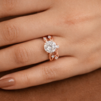 Vine Style Rose Gold Twist Wedding Band With Delicate Diamond Detail
