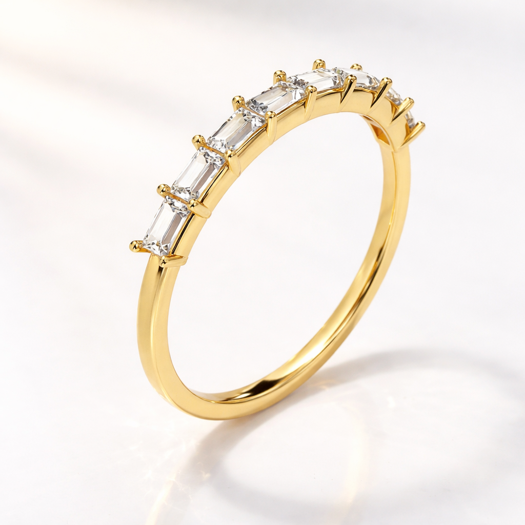 Lab Grown Diamond Horizontal Baguette Wedding Ring
