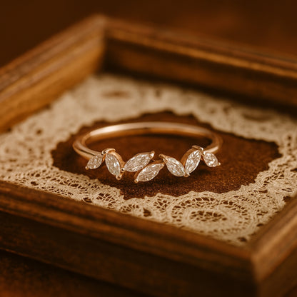 Marquise Shape Moissanite Vintage Cluster Ring Unique Pear Bridal Band Anniversary Promise Wedding Ring
