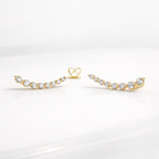 Lab Grown Diamond Ear Crawler Earrings Custom Diiro Style
