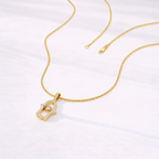 Hamsa Pendant Good Luck Jewelry Round Cut Diamond Or Moissanite
