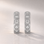 Diamond Hoop Earrings For Women With Round Cut Diamond Or Moissanite
