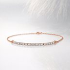 Diamond line bracelet in rose gold
