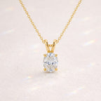 Oval Pendant With Diamond Solitaire Pendant In 4 Round Prong Settings And Yellow Gold Pendant By Diiro Pendants