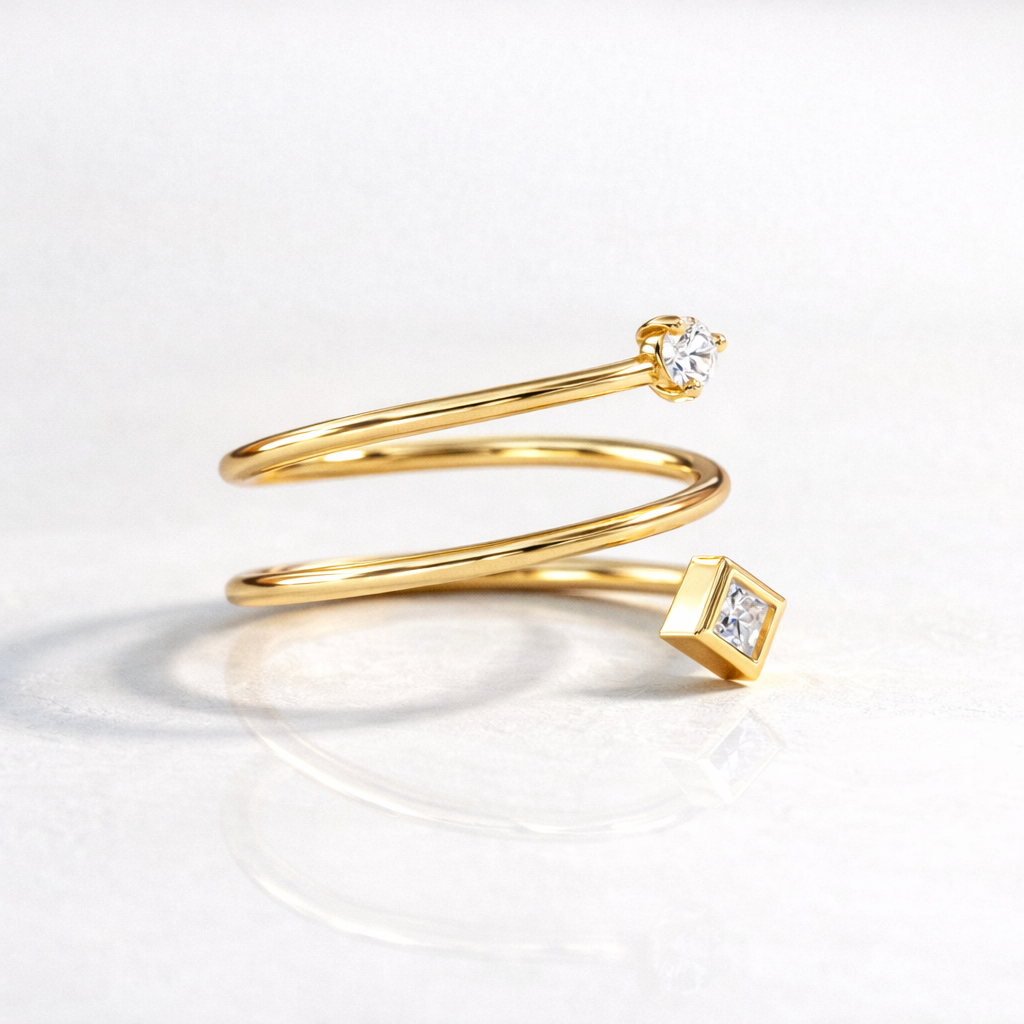 Spiral Engagement Ring Diamond Wrap Ring Gold Wrap Ring Diiro.
