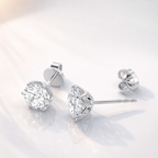 Diamond Solitaire Earrings With Elegant Tulip Prong Setting
