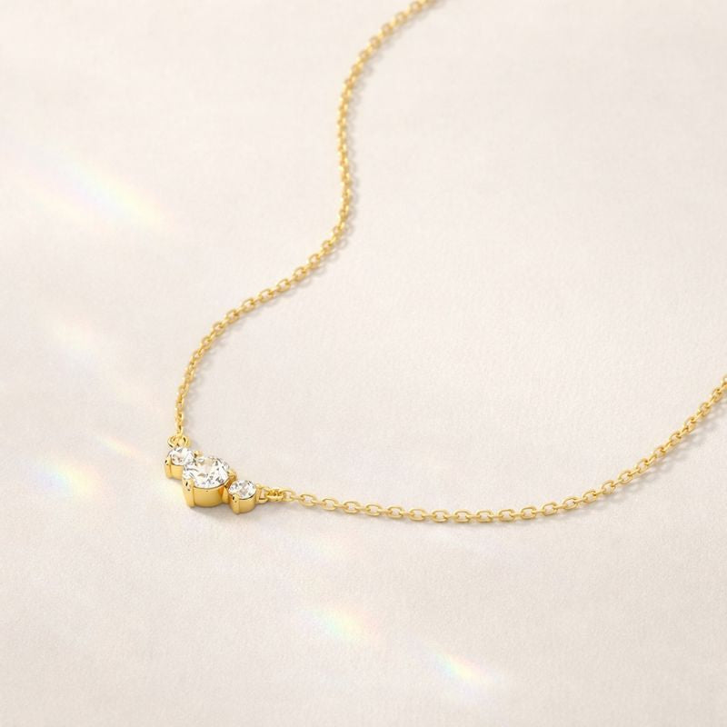 Past Present Future Gift For Her Featuring Three Stone Pendant And Trio Pendant Design
