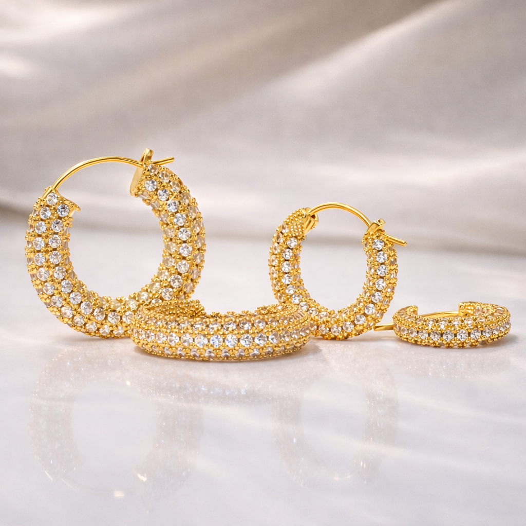 Diiro Earrings Diamond Huggie Earrings Small Gold Hoop Earrings
