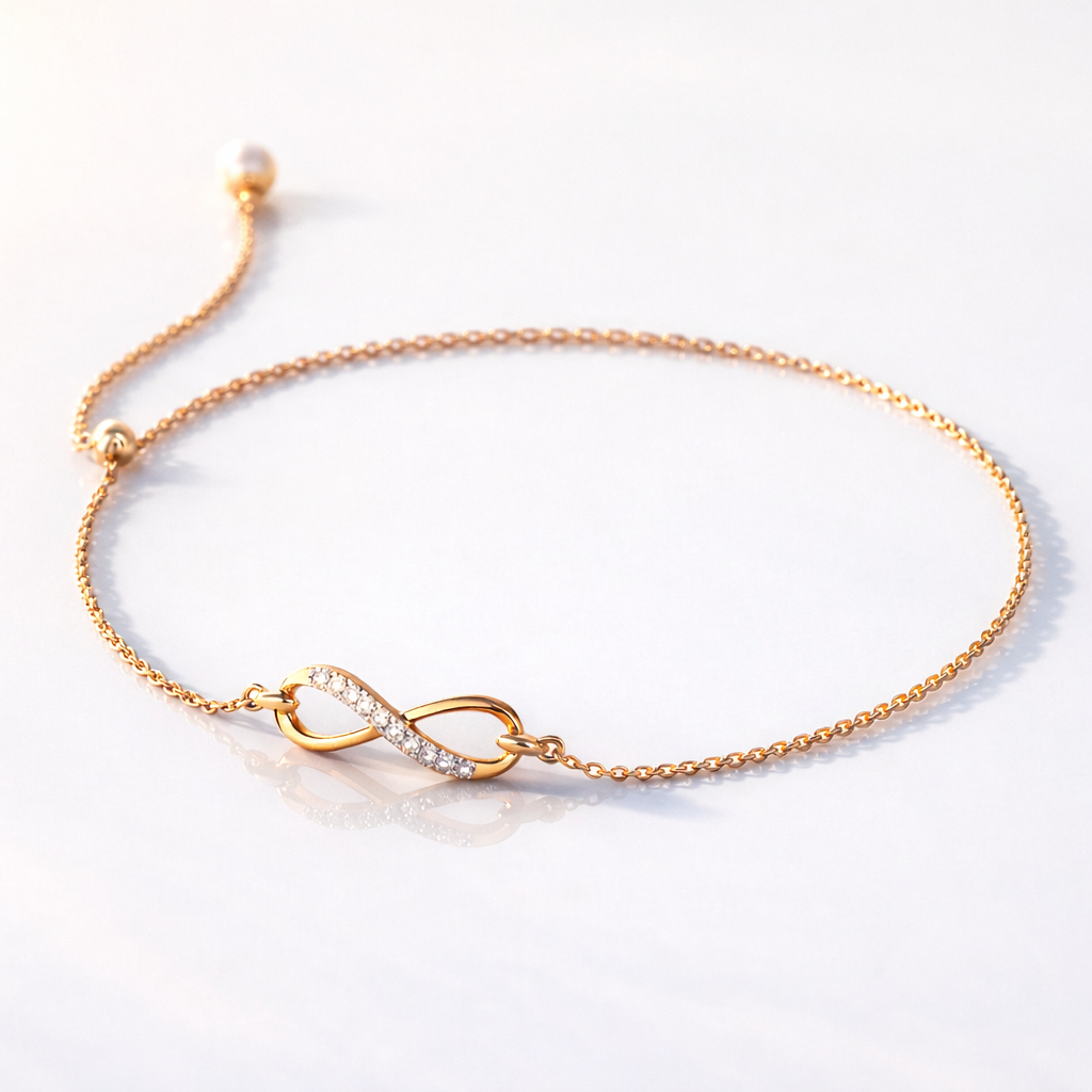 Minimal infinity diamond bracelet design
