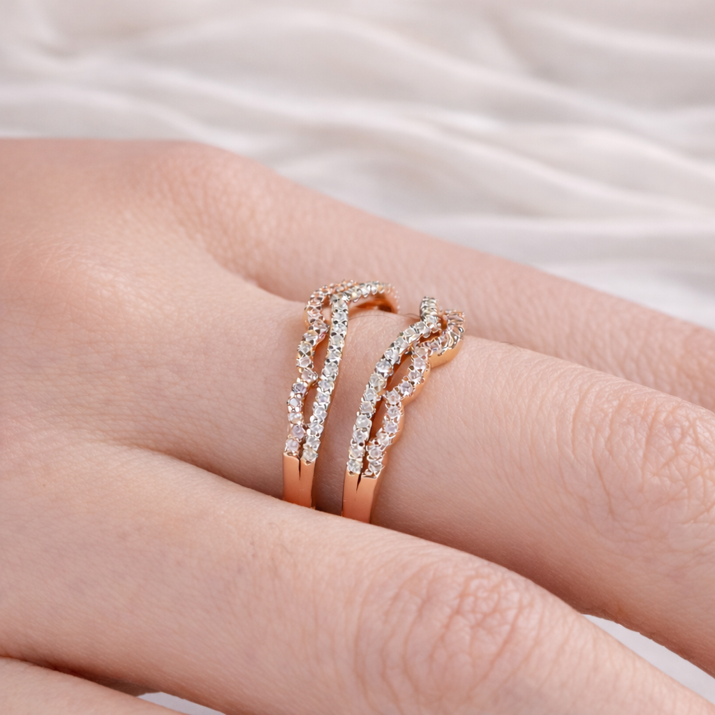 Moissanite Wedding Band Curved Enhancer Designed As Engagement Ring Enhancer