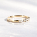 Round Cut Diamond Band Marquise Diamond Band Custom Yellow Gold Wedding Band.