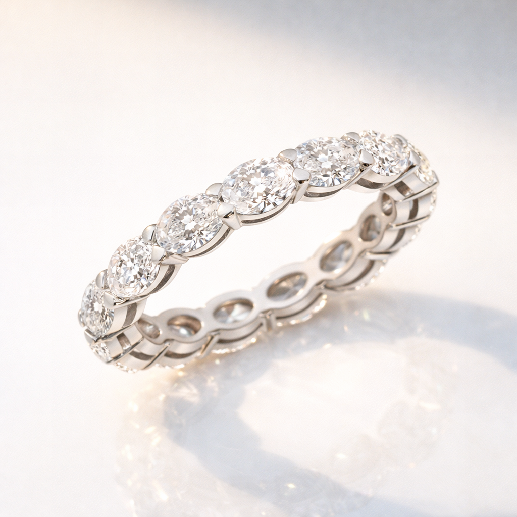 Diamond Oval Eternity Band Eternity Wedding Band For Women Oval Cut Diamond.
