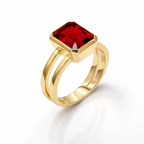 Elegant Garnet Bezel Ring
