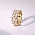 Eternity Wedding Ring With Emerald Cut Diamond Band
