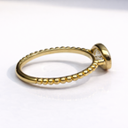 East West Oval Engagement Ring Milgrain Detail Bezel Set Diamond Ring.
