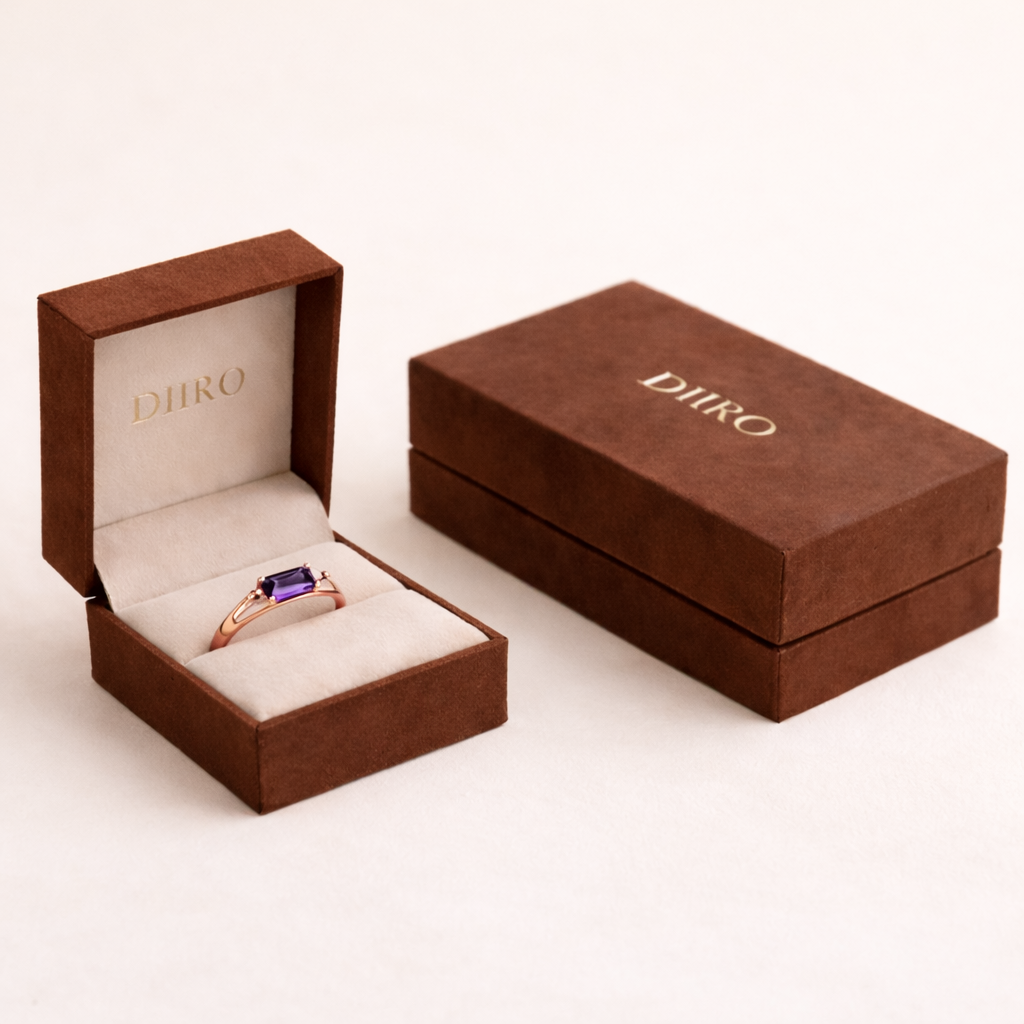 Rose Gold Amethyst Engagement Ring
